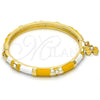 Aro Individual 07.254.0001.03 Oro Laminado, Diseño de Mariposa, con Blanca Cristal, Esmaltado Amarillo, Tono Dorado (06 MM Thickness, Size 3 (2.00 Diameter))