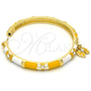 Aro Individual 07.254.0001.03 Oro Laminado, Diseño de Mariposa, con Blanca Cristal, Esmaltado Amarillo, Tono Dorado (06 MM Thickness, Size 3 (2.00 Diameter))