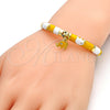 Aro Individual 07.254.0002.03 Oro Laminado, Diseño de Elefante, con Blanca Cristal, Esmaltado Amarillo, Tono Dorado (06 MM Thickness, Size 3 (2.00 Diameter))