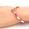 Aro Individual 07.254.0002.1.03 Oro Laminado, Diseño de Elefante, con Blanca Cristal, Esmaltado Rosado, Tono Dorado (06 MM Thickness, Size 3 (2.00 Diameter))