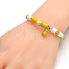 Aro Individual 07.254.0003.3.03 Oro Laminado, Diseño de Mariquita, con Blanca Cristal, Esmaltado Amarillo, Tono Dorado (06 MM Thickness, Size 3 (2.00 Diameter))