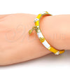 Aro Individual 07.254.0003.3.03 Oro Laminado, Diseño de Mariquita, con Blanca Cristal, Esmaltado Amarillo, Tono Dorado (06 MM Thickness, Size 3 (2.00 Diameter))