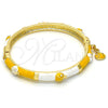 Aro Individual 07.254.0003.3.03 Oro Laminado, Diseño de Mariquita, con Blanca Cristal, Esmaltado Amarillo, Tono Dorado (06 MM Thickness, Size 3 (2.00 Diameter))