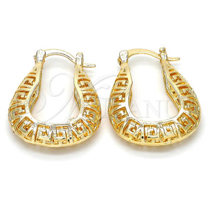 Argolla Pequeña 02.170.0116.20 Oro Laminado, Diseño de Llave Griega, Pulido, Tono Dorado