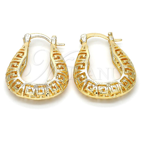 Argolla Pequeña 02.170.0116.20 Oro Laminado, Diseño de Llave Griega, Pulido, Tono Dorado
