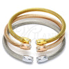 Aro Trio 07.138.0018 Acero Inoxidable, Diseño de Torcido y Torcido, con Cristal Blanca, Pulido, Tres Tonos (Grosor 04 MM, Talla Unica)