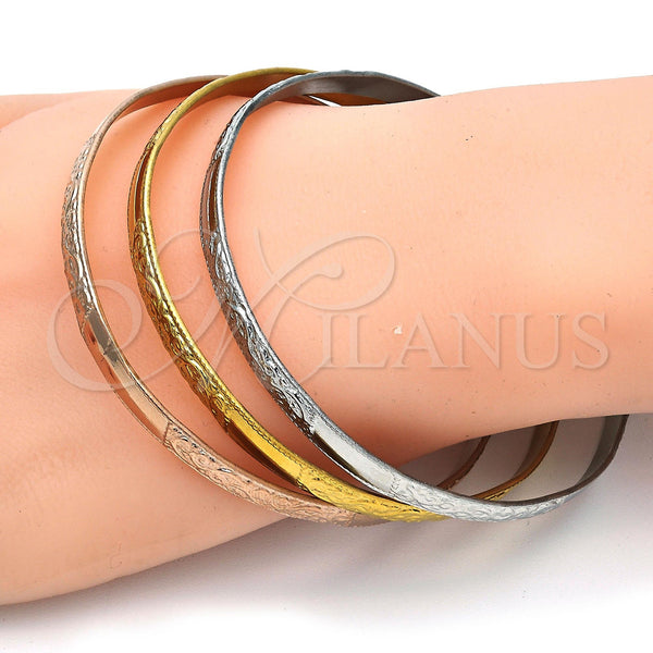 Aro Trio 07.244.0002.06 Acero Inoxidable, Diseño de Oja, Pulido, Tres Tonos (05 MM Thickness, Size 6 (2.75 Diameter))