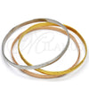 Aro Trio 07.244.0002.06 Acero Inoxidable, Diseño de Oja, Pulido, Tres Tonos (05 MM Thickness, Size 6 (2.75 Diameter))