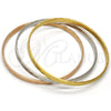 Aro Trio 07.244.0004.06 Acero Inoxidable, Diseño de Llave Griega, Pulido, Tres Tonos (05 MM Thickness, Size 6 (2.75 Diameter))