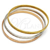 Aro Trio 07.244.0004.06 Acero Inoxidable, Diseño de Llave Griega, Pulido, Tres Tonos (05 MM Thickness, Size 6 (2.75 Diameter))