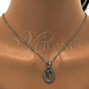 Collares con Dije 04.238.0024.18 Acero Inoxidable, Diseño de Iniciales y Rolo, con Blanca Cristal, Pulido, Tono Plateado (01 MM Thickness, 18 Inches Length)