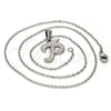 Collares con Dije 04.238.0025.18 Acero Inoxidable, Diseño de Iniciales y Rolo, con Blanca Cristal, Pulido, Tono Plateado (01 MM Thickness, 18 Inches Length)