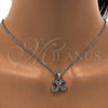 Collares con Dije 04.238.0030.18 Acero Inoxidable, Diseño de Iniciales y Rolo, con Blanca Cristal, Pulido, Tono Plateado (01 MM Thickness, 18 Inches Length)