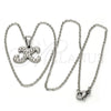 Collares con Dije 04.238.0030.18 Acero Inoxidable, Diseño de Iniciales y Rolo, con Blanca Cristal, Pulido, Tono Plateado (01 MM Thickness, 18 Inches Length)