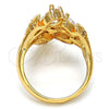 Anillo Multi Piedra 01.210.0006.08 Oro Laminado, Diseño de Gota, con Blanca Zirconia Cubica, Pulido, Tono Dorado (Size 8)
