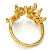 Anillo Multi Piedra 01.210.0005.08 Oro Laminado, Diseño de Mariposa, con Blanca Zirconia Cubica, Pulido, Tono Dorado (Size 8)