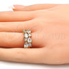 Anillo Multi Piedra 01.210.0004.08 Oro Laminado, Diseño de Gota, con Blanca Zirconia Cubica, Pulido, Tono Dorado (Size 8)