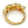 Anillo Multi Piedra 01.210.0004.08 Oro Laminado, Diseño de Gota, con Blanca Zirconia Cubica, Pulido, Tono Dorado (Size 8)