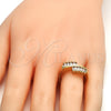 Anillo Multi Piedra 01.210.0025.09 Oro Laminado, con Blanca Zirconia Cubica, Pulido, Tono Dorado (Size 9)