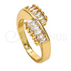 Anillo Multi Piedra 01.210.0025.09 Oro Laminado, con Blanca Zirconia Cubica, Pulido, Tono Dorado (Size 9)