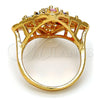 Anillo Multi Piedra 01.210.0027.1.08 Oro Laminado, con Multicolor Zirconia Cubica, Pulido, Tono Dorado (Size 8)