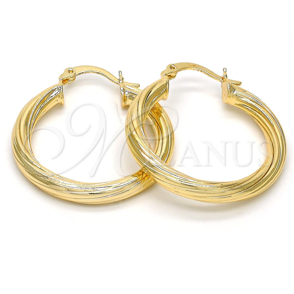 Argolla Mediana 02.170.0201.30 Oro Laminado, Diseño de Hueco, Pulido, Tono Dorado
