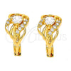 Argolla Pequeña 02.237.0012.15 Oro Laminado, con Blanca Zirconia Cubica, Pulido, Tono Dorado