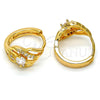 Argolla Pequeña 02.237.0012.15 Oro Laminado, con Blanca Zirconia Cubica, Pulido, Tono Dorado