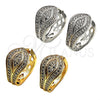 Argolla Huggie 02.217.0027.1.20 Rodio Laminado, con Micro Pave Blanca, Pulido, Rodinado