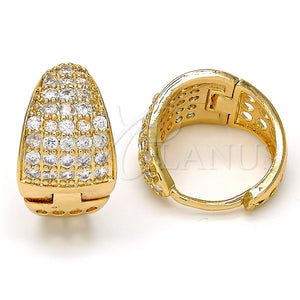Argolla Huggie 02.217.0030.20 Oro Laminado, con Blanca Zirconia Cubica, Pulido, Tono Dorado