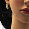 Argolla Huggie 02.217.0034.20 Oro Laminado, con Blanca Micro Pave, Pulido, Tono Dorado