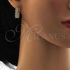 Argolla Huggie 02.217.0034.20 Oro Laminado, con Blanca Micro Pave, Pulido, Tono Dorado
