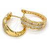Argolla Huggie 02.217.0034.20 Oro Laminado, con Blanca Micro Pave, Pulido, Tono Dorado