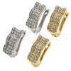 Argolla Huggie 02.217.0035.1.15 Rodio Laminado, con Micro Pave Blanca, Pulido, Rodinado