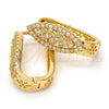 Argolla Huggie 02.217.0037.15 Oro Laminado, Diseño de Corazón, con Blanca Micro Pave, Pulido, Tono Dorado