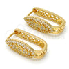 Argolla Huggie 02.217.0037.15 Oro Laminado, Diseño de Corazón, con Blanca Micro Pave, Pulido, Tono Dorado