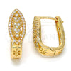 Argolla Huggie 02.217.0037.15 Oro Laminado, Diseño de Corazón, con Blanca Micro Pave, Pulido, Tono Dorado