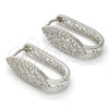 Argolla Huggie 02.217.0037.1.15 Rodio Laminado, Diseño de Corazón, con Micro Pave Blanca, Pulido, Rodinado