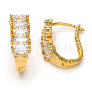 Argolla Huggie 02.237.0023.15 Oro Laminado, con Blanca Zirconia Cubica, Pulido, Tono Dorado