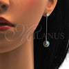 Arete Largo 02.239.0024.2 Rodio Laminado, con Swarovski Elements Black Diamond y Zirconia Cubica Blanca, Pulido, Rodinado
