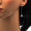 Arete Largo 02.239.0024.2 Rodio Laminado, con Swarovski Elements Black Diamond y Zirconia Cubica Blanca, Pulido, Rodinado