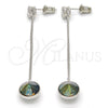 Arete Largo 02.239.0024.2 Rodio Laminado, con Swarovski Elements Black Diamond y Zirconia Cubica Blanca, Pulido, Rodinado