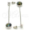 Arete Largo 02.239.0024.2 Rodio Laminado, con Swarovski Elements Black Diamond y Zirconia Cubica Blanca, Pulido, Rodinado