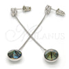 Arete Largo 02.239.0024.2 Rodio Laminado, con Swarovski Elements Black Diamond y Zirconia Cubica Blanca, Pulido, Rodinado