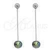 Arete Largo 02.239.0024.2 Rodio Laminado, con Swarovski Elements Black Diamond y Zirconia Cubica Blanca, Pulido, Rodinado