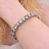 Pulsera Tennis 03.206.0004.7.07 Rodio Laminado, con Zirconia Cubica Amatista y Blanca, Pulido, Rodinado (Grosor 06 MM, 7 Pulgadas de Largo)