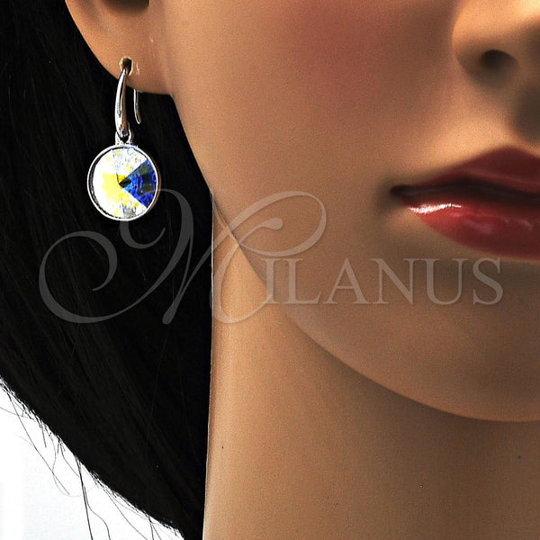 Arete Colgante 02.239.0001.4 Rodio Laminado, con Swarovski Elements Aurore Boreale, Pulido, Rodinado