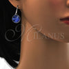 Arete Colgante 02.239.0001.5 Rodio Laminado, con Swarovski Elements Blue Zircon, Pulido, Rodinado
