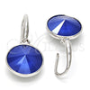 Arete Colgante 02.239.0001.5 Rodio Laminado, con Swarovski Elements Blue Zircon, Pulido, Rodinado