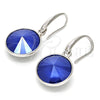Arete Colgante 02.239.0001.5 Rodio Laminado, con Swarovski Elements Blue Zircon, Pulido, Rodinado